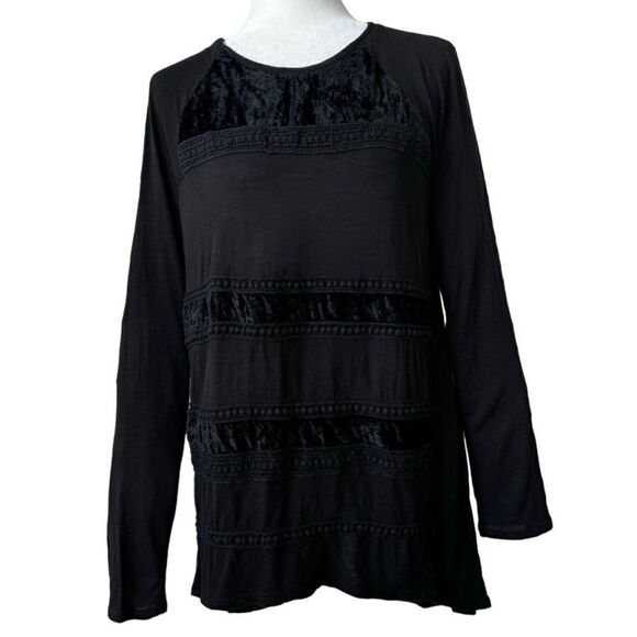 Chico’s Black Tunic Wearble Art Velour Embroidered Long Sleeve - Picture 13 of 13